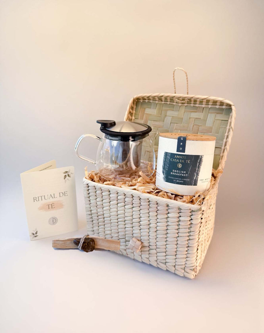Kit Ritual Canasta - Té Lata Bio + Tetera Forlife + Plato Espiral